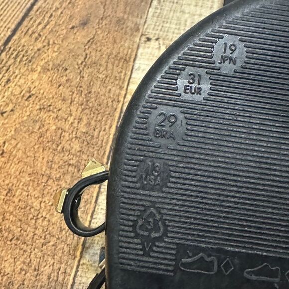 Melissa Harmonic Studs Flip Flops Sandals Bow Detail in Black Gold Size 13 - Picture 5 of 10